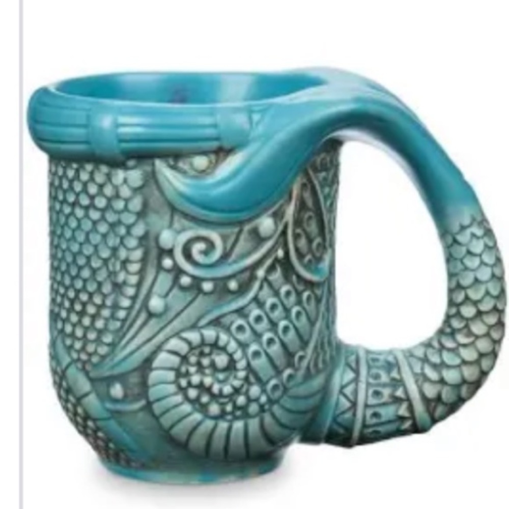 Disney Parks NWT Little Mermaid Tail Sculpted Nautical Mug Cup Princess Ariel